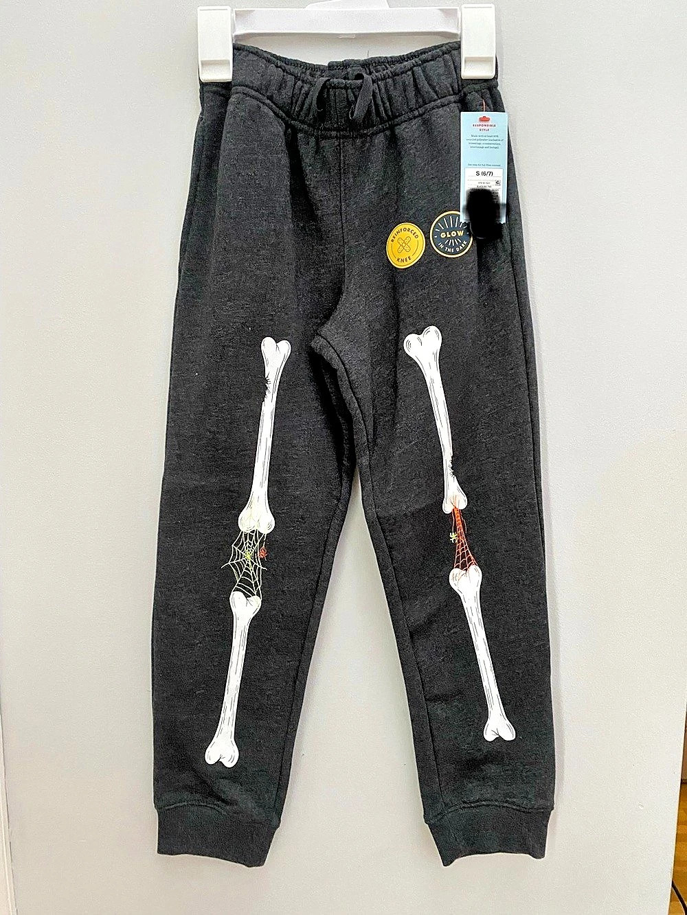 Cat & Jack Boys' Halloween Glow in the Dark Skeleton Graphic Fleece Sweatpants